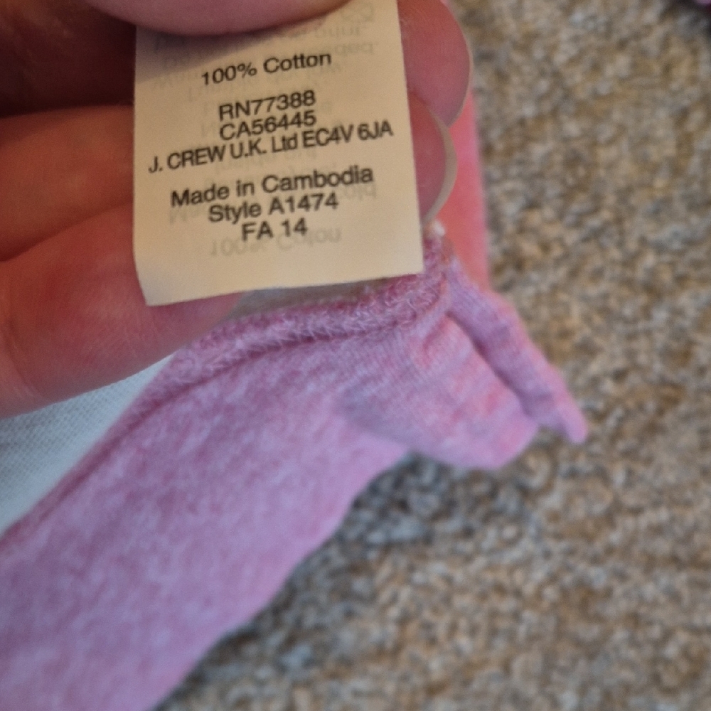 J. Crew Pink and Cream Long Sleeve Top - Picture 3 of 4